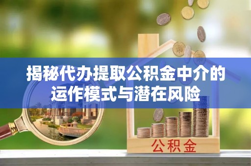 榆树揭秘代办提取公积金中介的运作模式与潜在风险